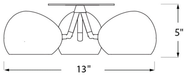 Claylight Clover: Semi-Flush Mount Ceiling Light, Incandescent