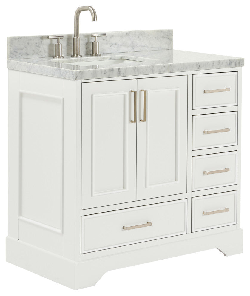 Ariel Stafford 37" Single Left Offset Rectangle Sink Bathroom Vanity