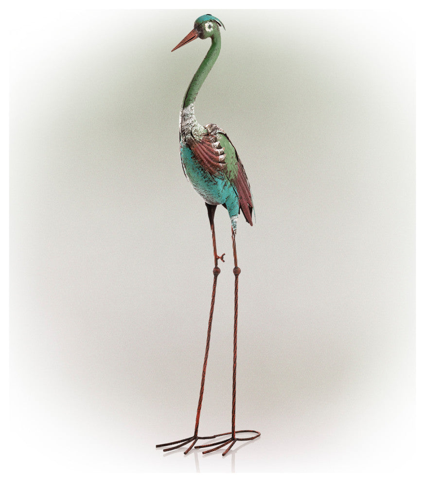 Alpine Crane Stake Statue, 40" Tall