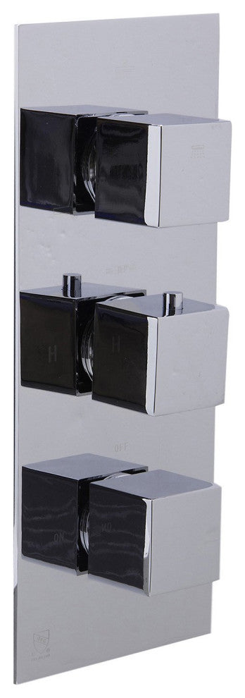 ALFI AB2801-PC Polished Chrome Concealed 3-Way Thermostatic Shower Mixer Square