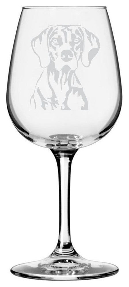 Vizsla Dog Themed Etched All Purpose 12.75oz. Libbey Wine Glass