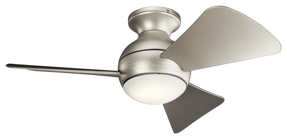 34" Sola Fan LED, Brushed Nickel/Silver Blade