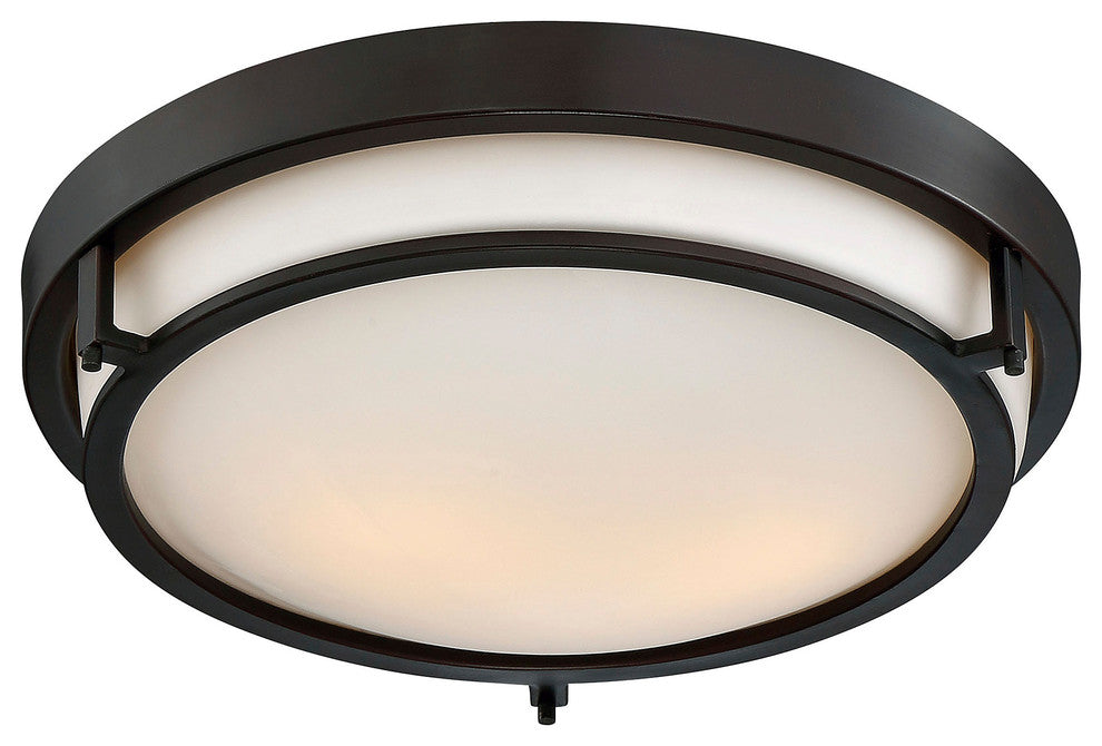 2-Light Flush Mount, Oil Rubbed Bronze