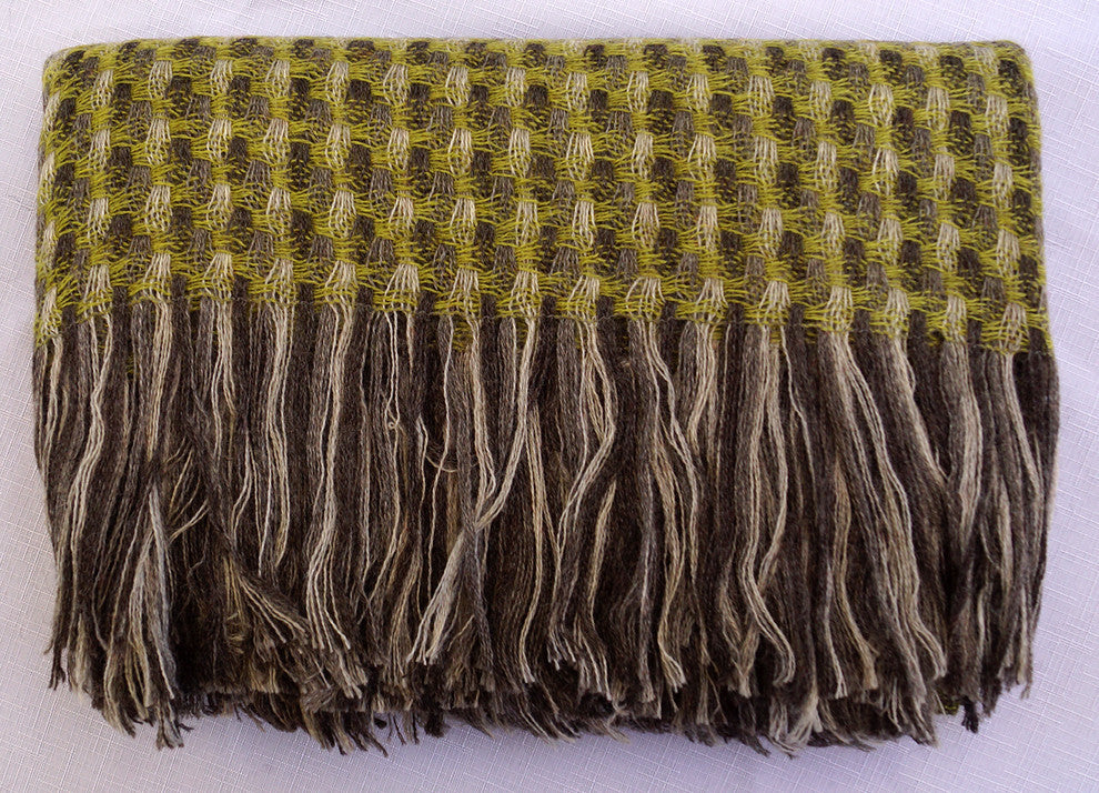 Kauri Wool Throw Blanket, Moss