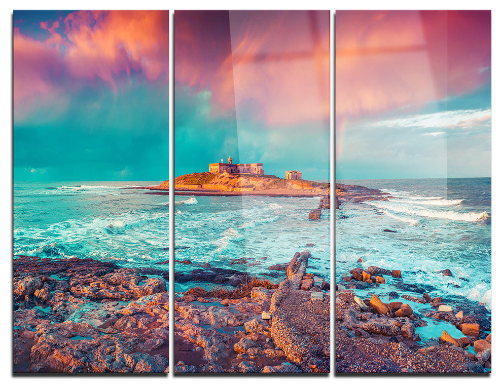 "Blue Waters in Spring" Photo Metal Wall Art, 3 Panels, 36"x28"