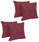 18" Double-Corded Solid Outdoor Square Throw Pillows, Set of 4, Merlot
