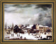 Francis Guy Winter Scene in Brooklyn Framed Premium Canvas Print, 21"x28"