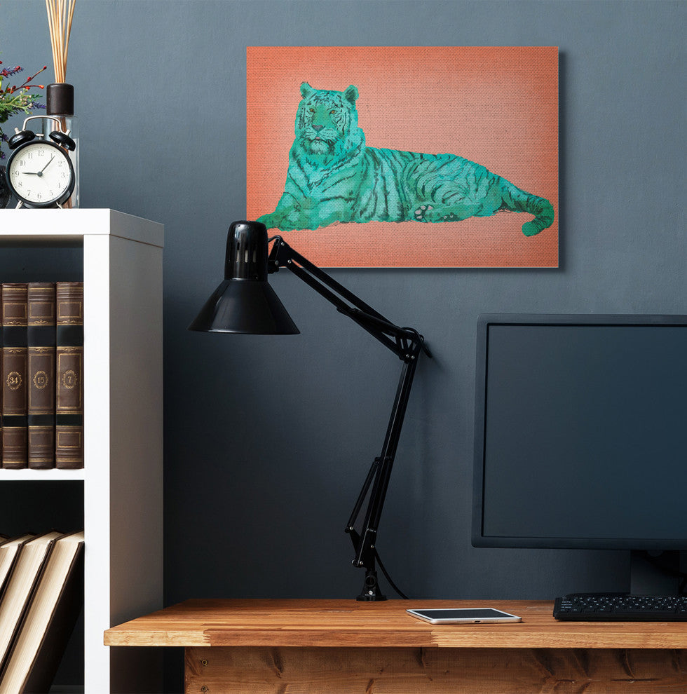 Cyan Pink Tiger Design, 24"x30"