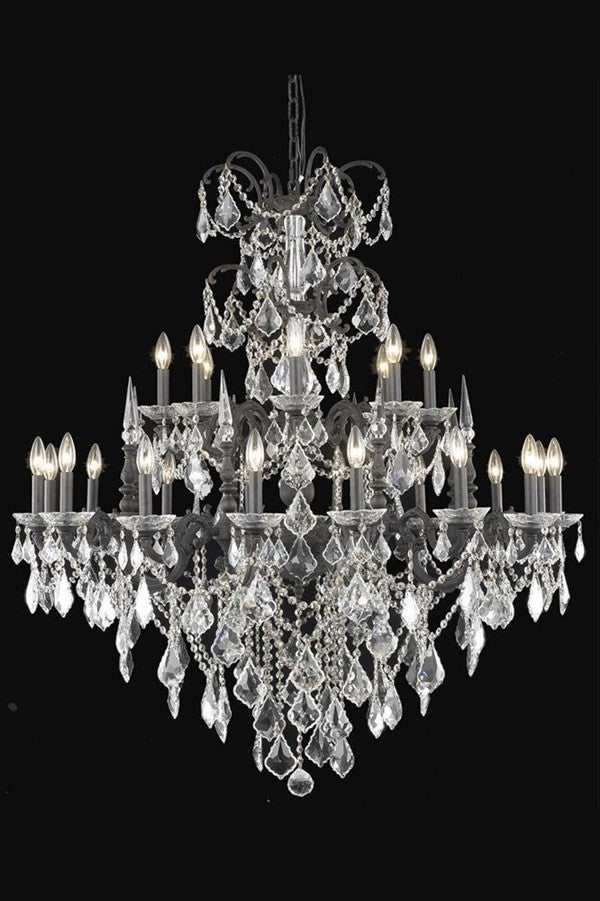 Elegant Athena Foyer Hall Light, Dark Bronze Finish With Royal Cut Crystal