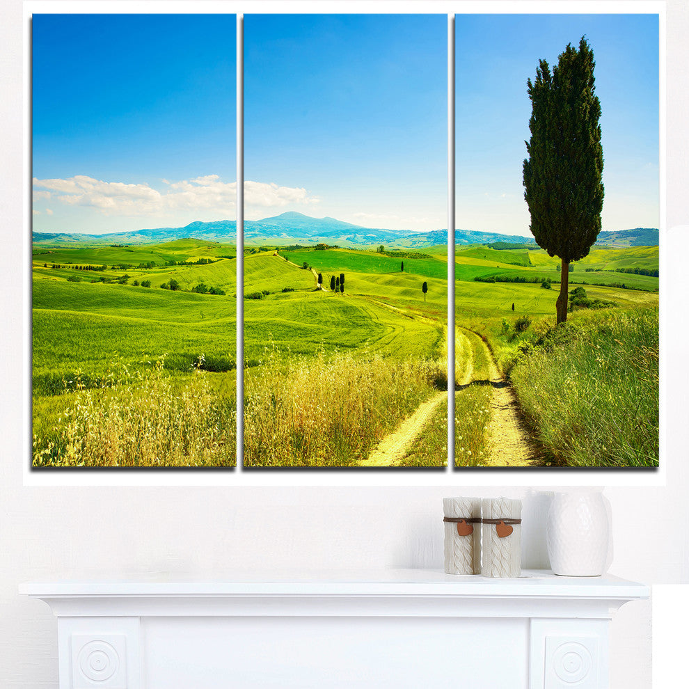 "Rural Landscape Countryside Farm" Metal Wall Art, 3 Panels, 36"x28"
