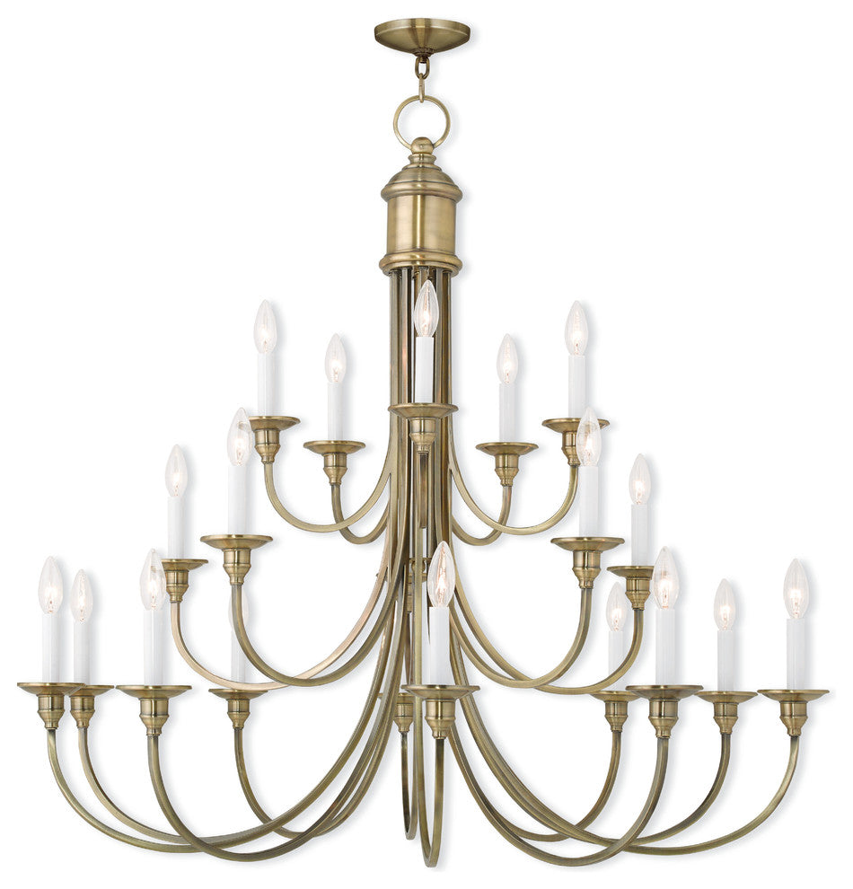 Foyer Chandelier, Antique Brass