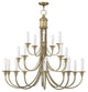Foyer Chandelier, Antique Brass