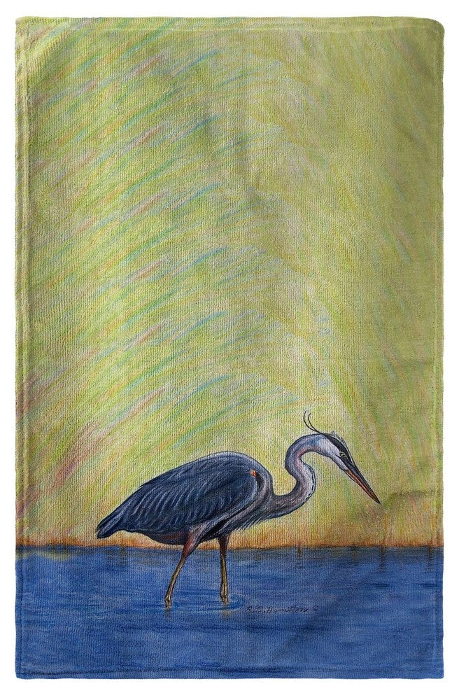Betsy Drake Blue Heron Beach Towel