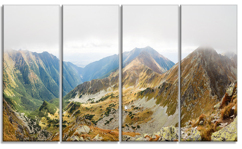 "Ostry Rohac And Placlive Peaks" Landscape Wall Art Wall Art, 4 Panels, 48"x28"
