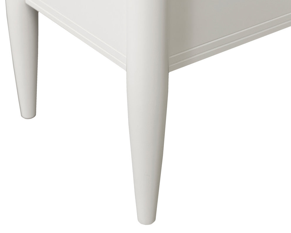 Contemporary Half-Pedestal Desk, Office Desk, Accent Desk, White
