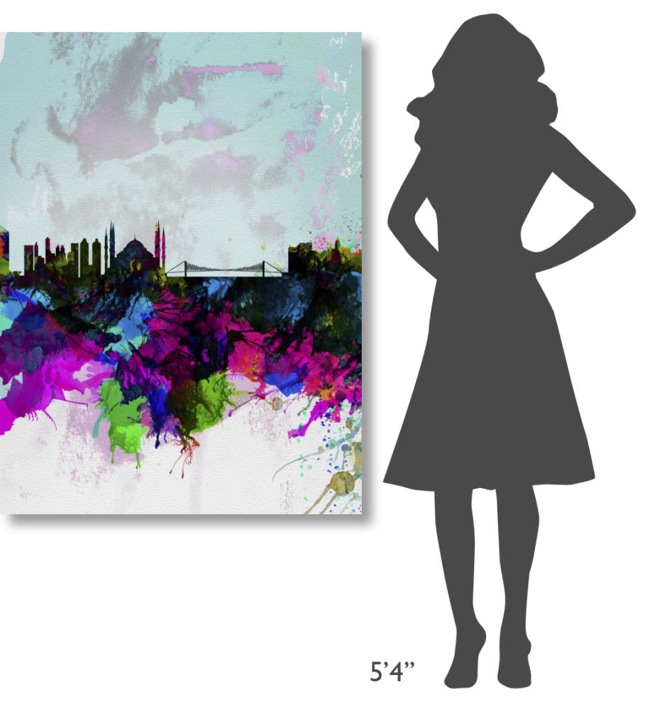 "Istanbul Watercolor Skyline" Fine Art Print