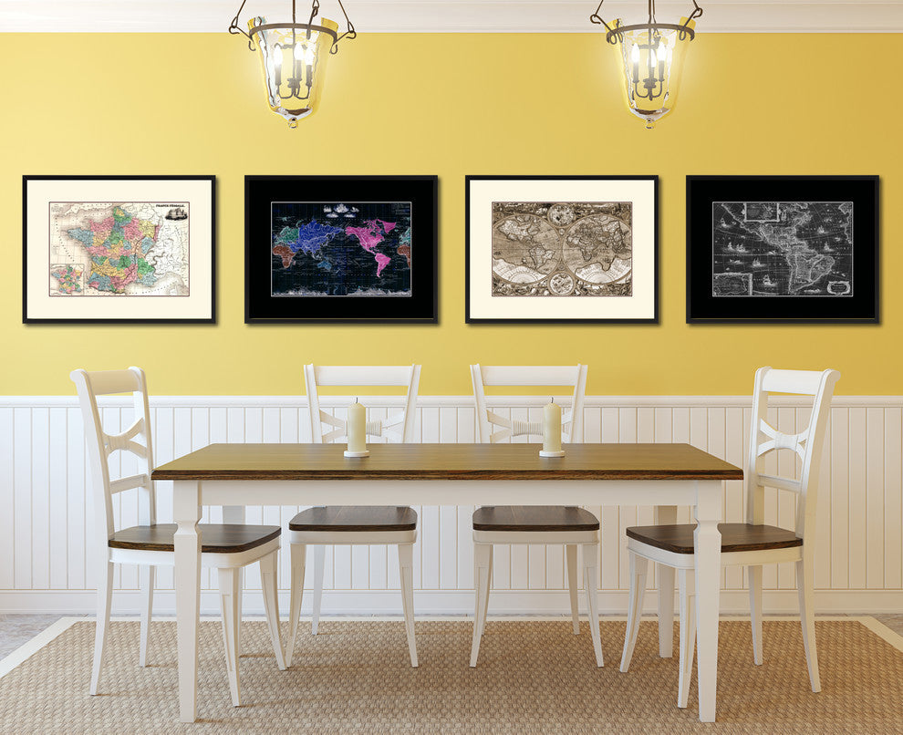 Midlevel France Crusades Map Print On Canvas With Picture Frame, 16" X 21"