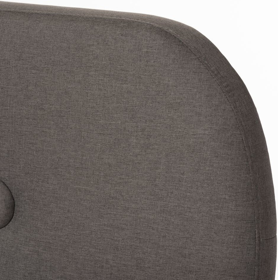 Penelope Solid Walnut Wood Fabric Upholstered Platform Bed, King