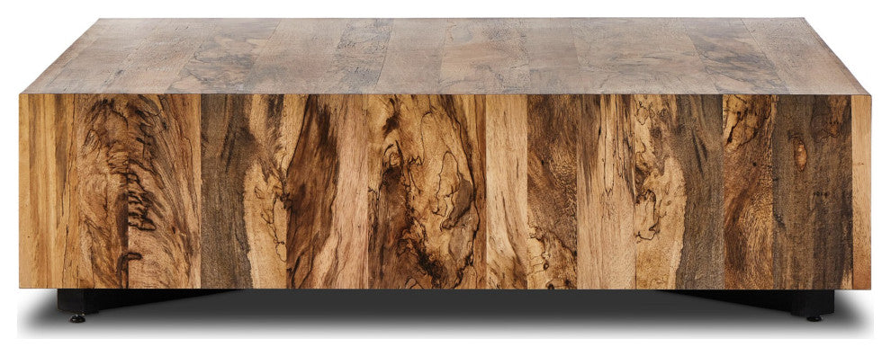 Hudson Large Square Coffee Table Spalted Primavera, Black Pine