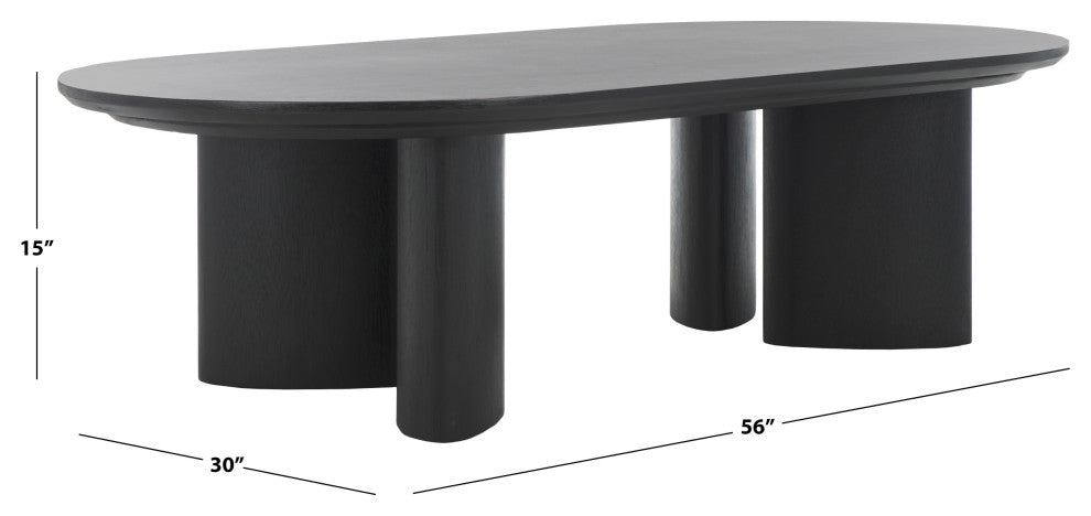 Safavieh Couture Barnard Oval Wood Coffee Table, Black