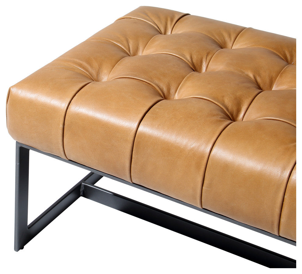 Wyatt Leather Bench Tan