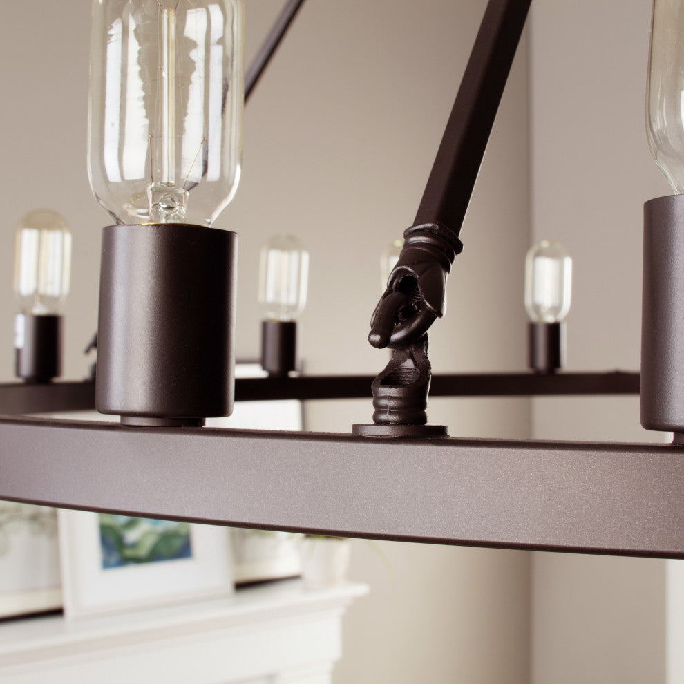 24-light Wagon Wheel Chandelier, 48", Oil Rubbed Bronze