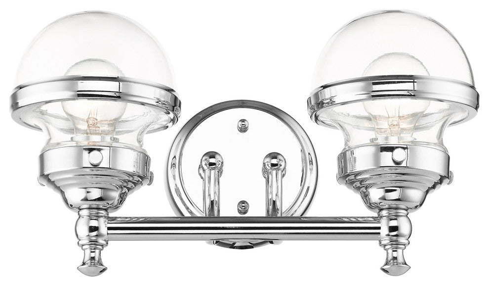 Livex Lighting Oldwick 2 Light Polished Chrome Vanity Sconce