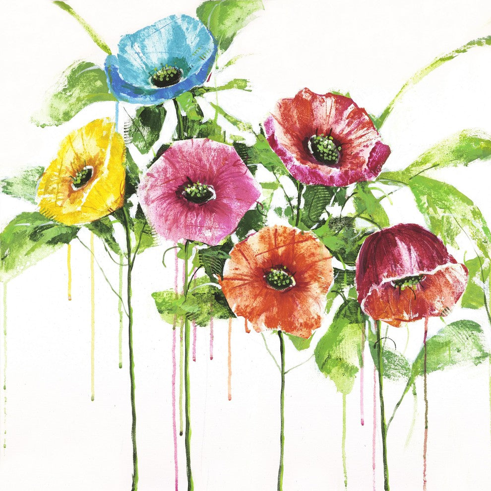 "Pop of Color I" by Julie Joy Painting Print Wrapped Canvas, 32x32