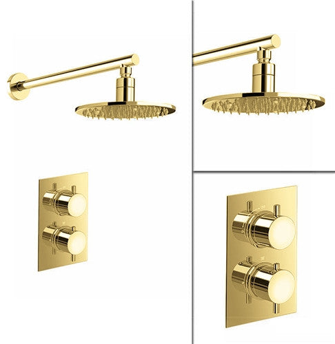 Fontana Round Thermostatic Mixer Shower Set With Optional LED Lighting