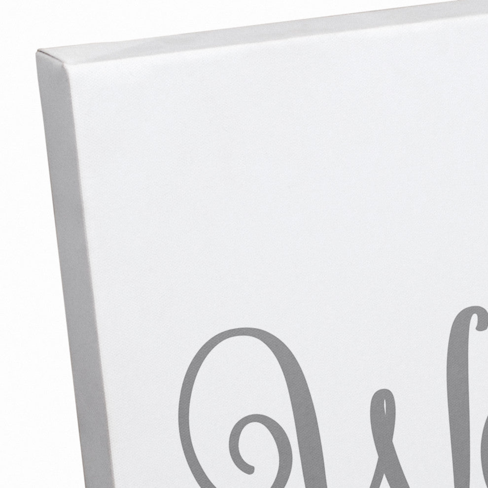 Welcome to my Crib 12"x36" Canvas Wall Art, Gray