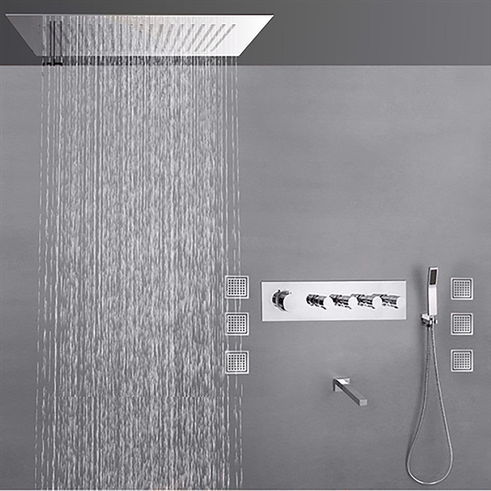Fontana Thermostatic Copper Wall Mounted Shower Set With Body Spray Jets