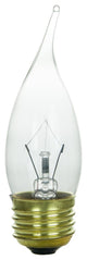 Sunlite 60 Watt Flame Tip Chandelier, Medium Base, Clear