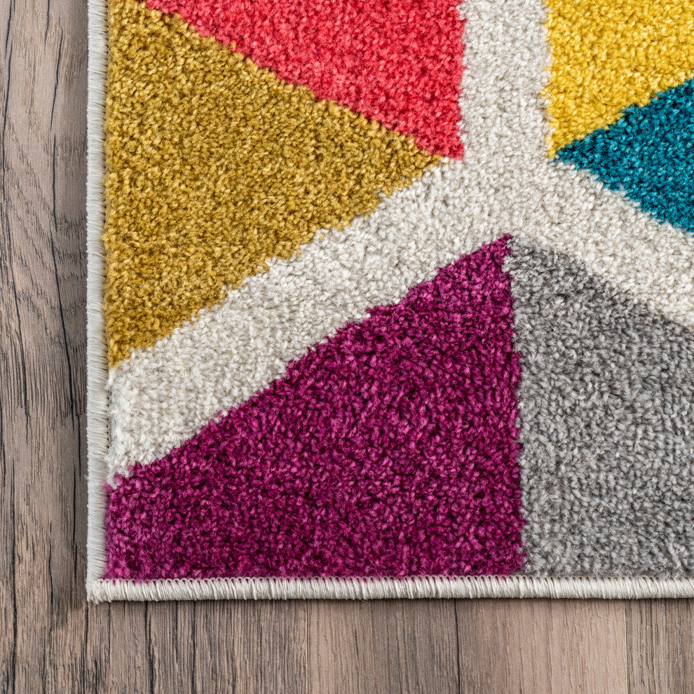 Nuloom Prismatic Simon Honeycomb Area Rug, Multicolor 5'x8'