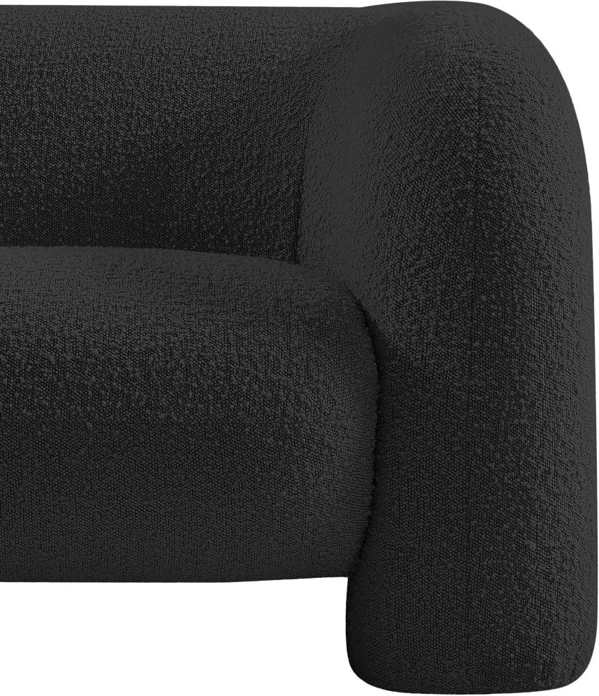 Emory Boucle Fabric Upholstered Upholstered Chair, Black