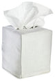 White Linen Tissue Box Cover