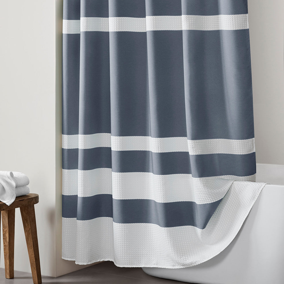 Madison Park Spa Waffle Shower Curtain With 3M Treatment