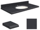 Quartz 25"x19" 1 Sink Vanity Top, White Bowl, Black Luxe, Single Hole