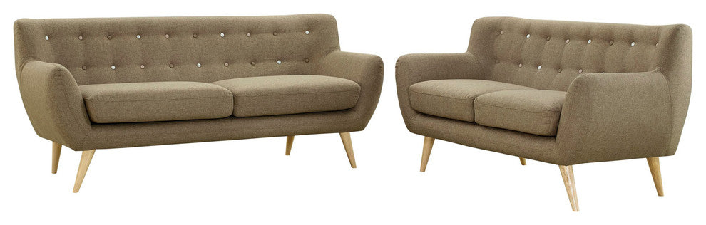 Modern Brown Remark 2 Piece Living Room Set