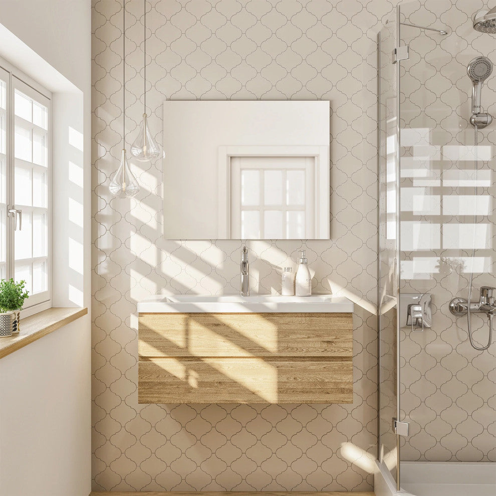 Eviva Sleek 36" x 30" Rectangular Frameless Mirror