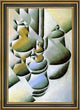 Carl Probst Still Life with Oil Lamps - 18" x 27" Framed Premium Canvas Print