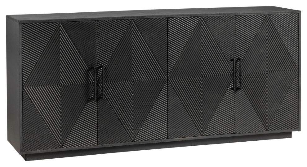Watson 4-Door Painted MDF Sideboard, Black