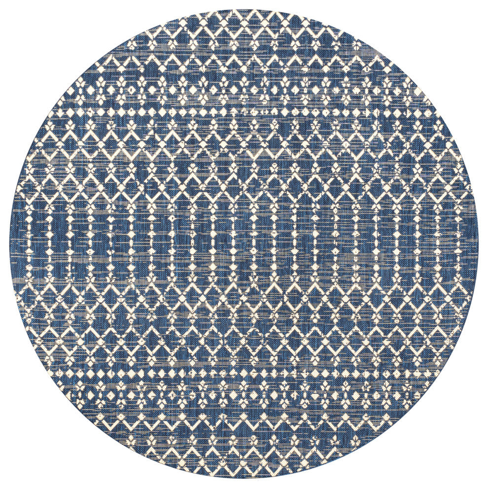 Ourika Moroccan Geometric Textured Weave Indoor/Outdoor Area Rug