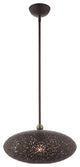 Livex Lighting Charlton 1 Light Bronze With Antique Brass Accents Medium Pendant