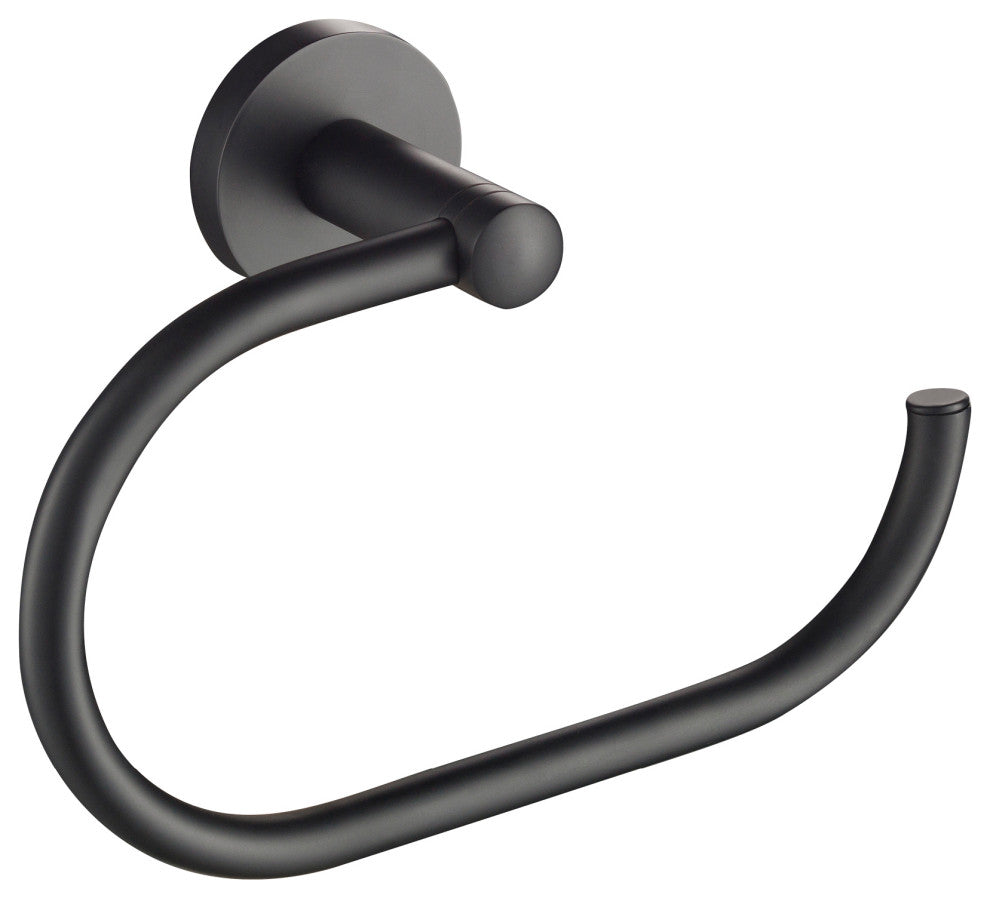 Elie Bathroom Towel Ring, Matte Black