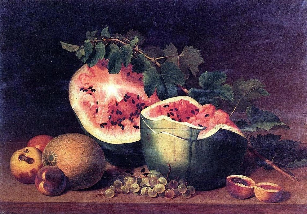 James Peale Still Life with Broken Watermelon Premium Canvas Print