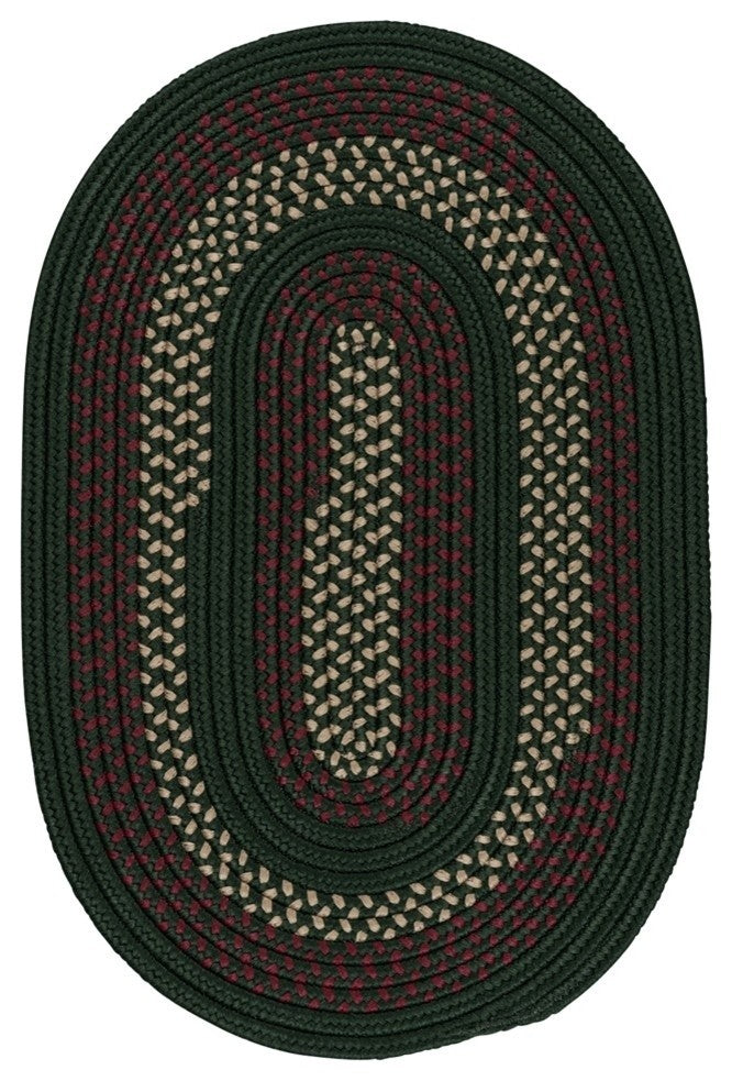 Colonial Mills Deerfield DF61 Hunter Green Traditional Area Rug, Oval 2'x10'