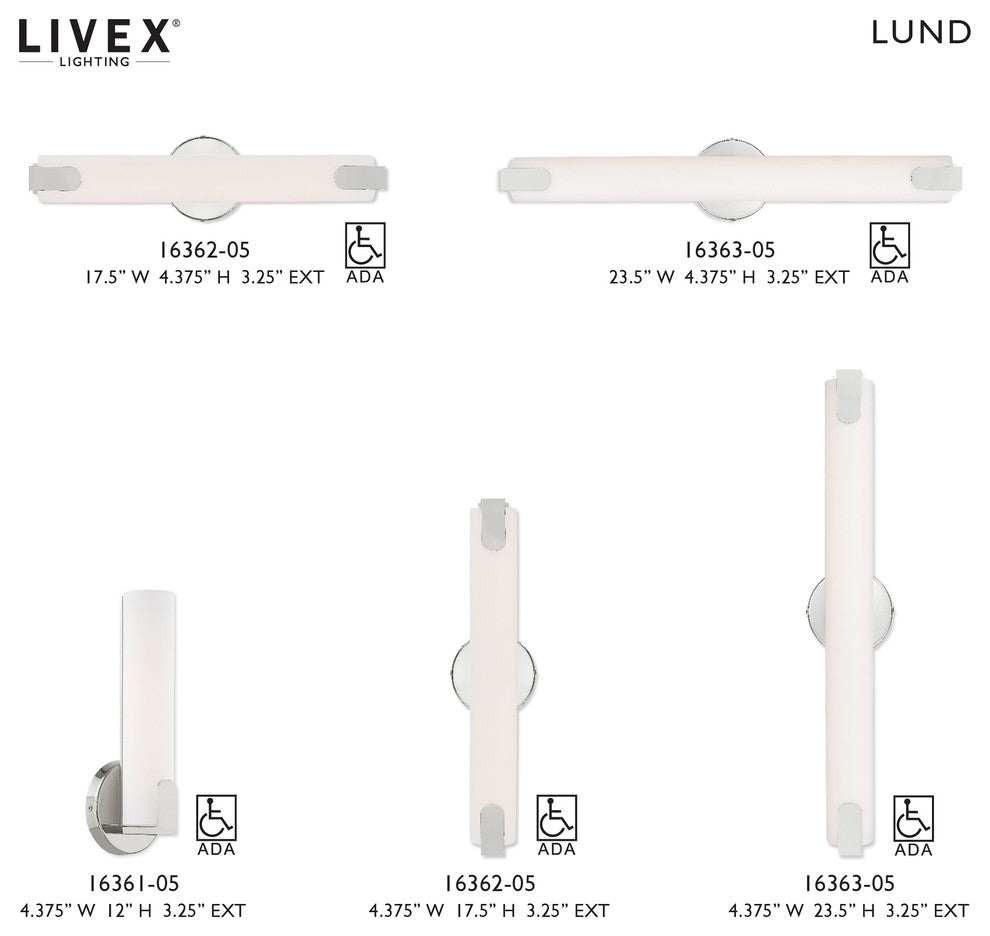 Livex Lighting Polished Chrome LED Light ADA Wall Sconce