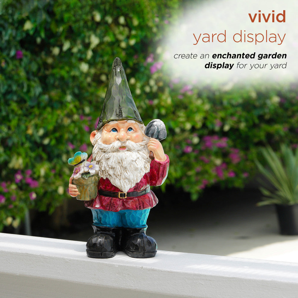 Gnome with Flower Pot Statue