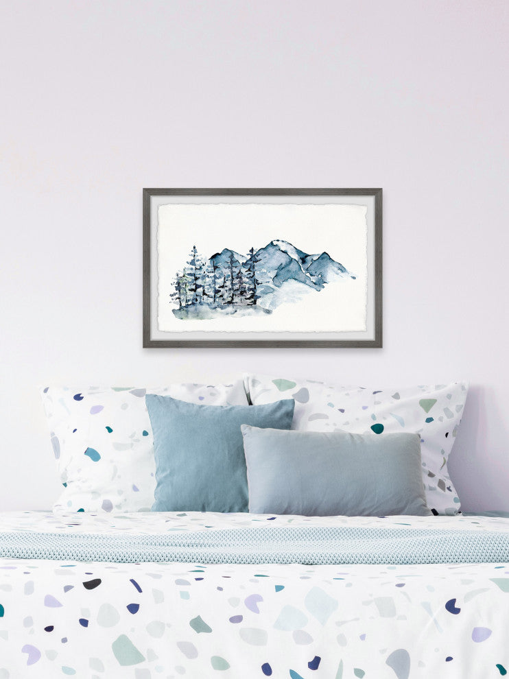 "Winter Pine Forest" Framed Painting Print, 12x8