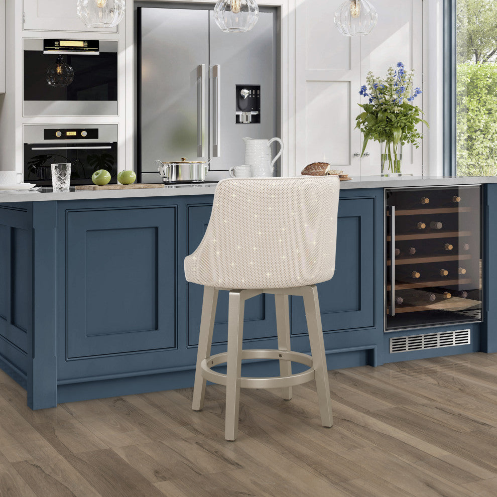 Hillsdale Stonebrooke Wood and Upholstered Swivel Stool, Counter Height